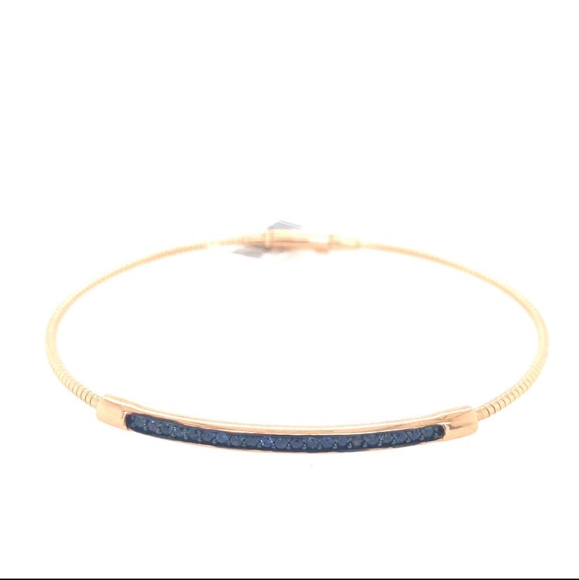 Bracciale rigido oro e zaffiri blu