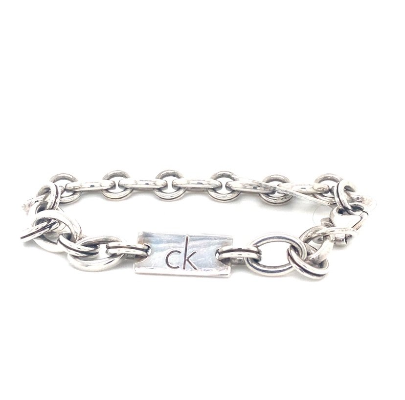 Bracciale CK con cordino in anelli in argento