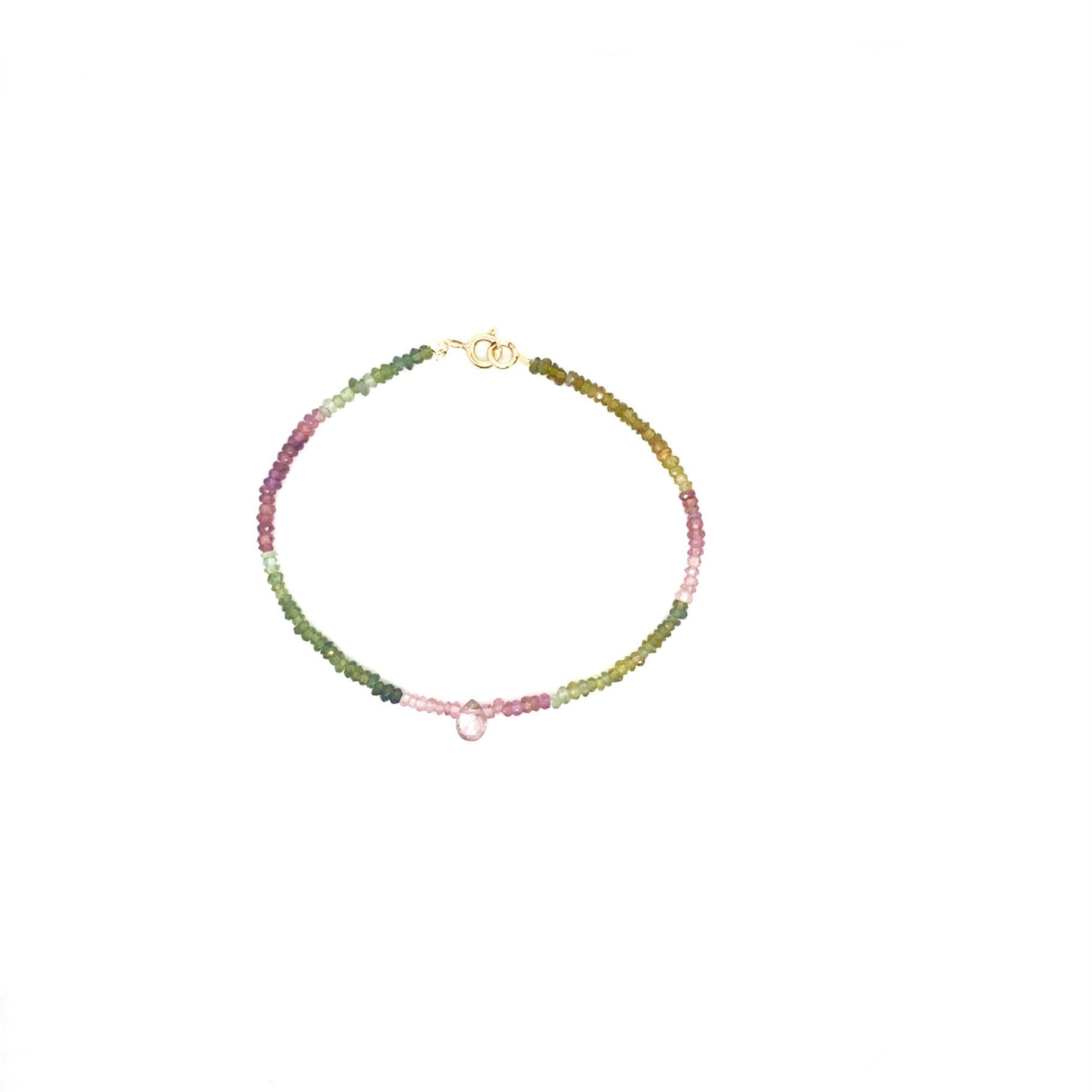 Bracciale perline di tormalina multicolor