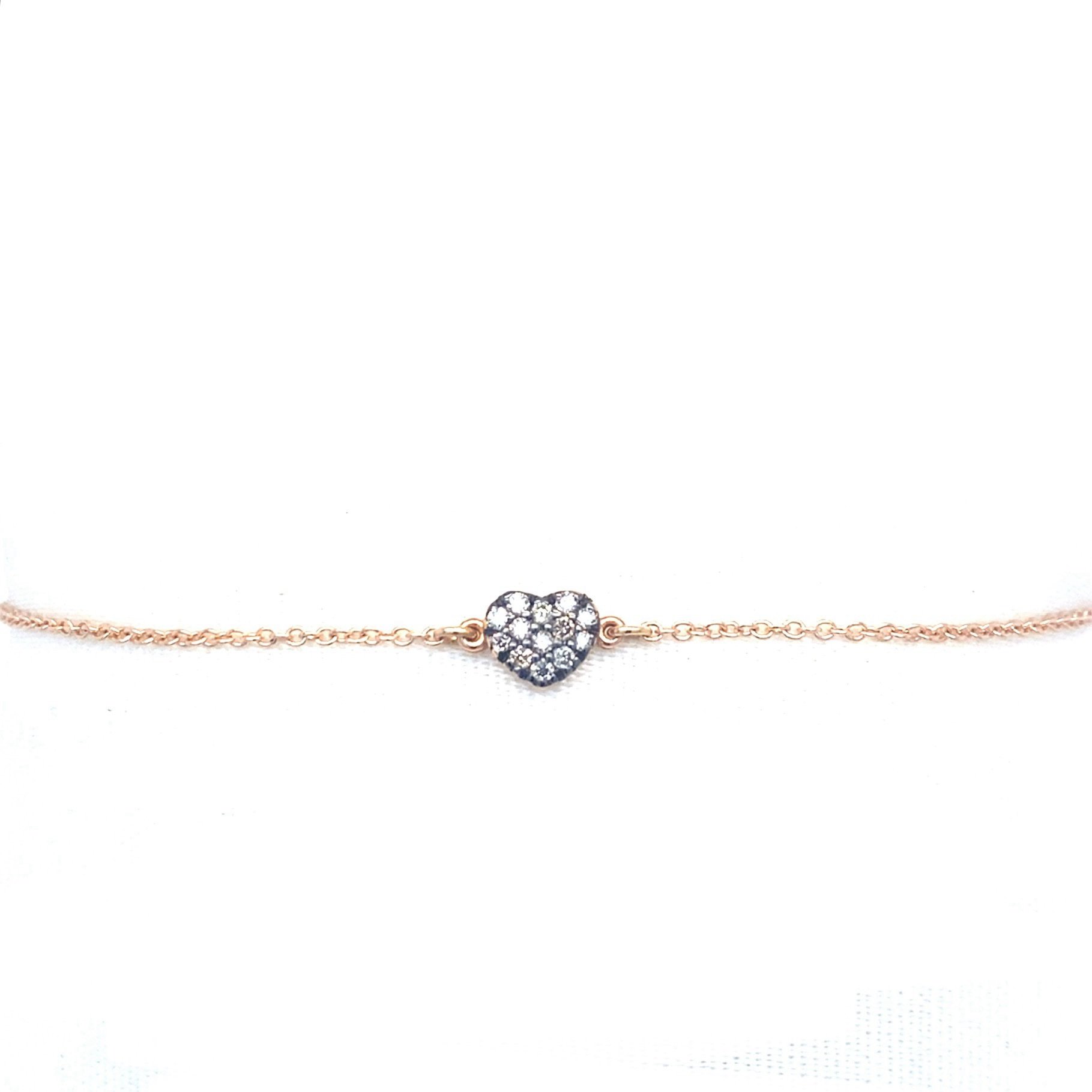 Bracciale in oro con cuore in diamanti brown