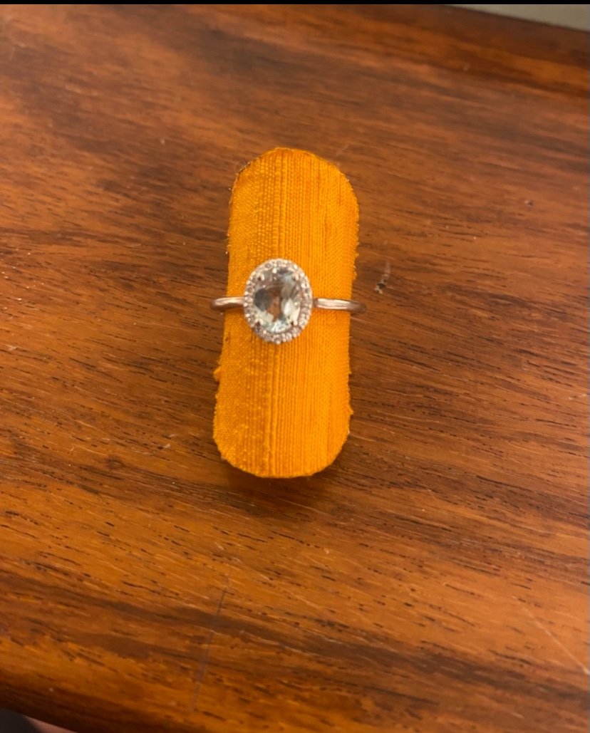 Anello acqua marina