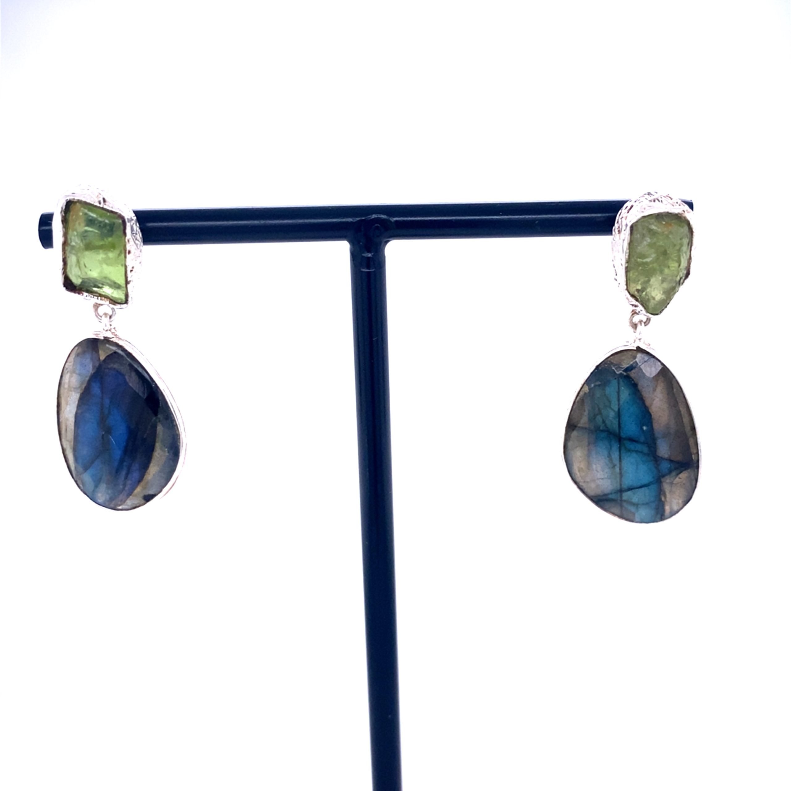 Orecchini peridoto e labradorite